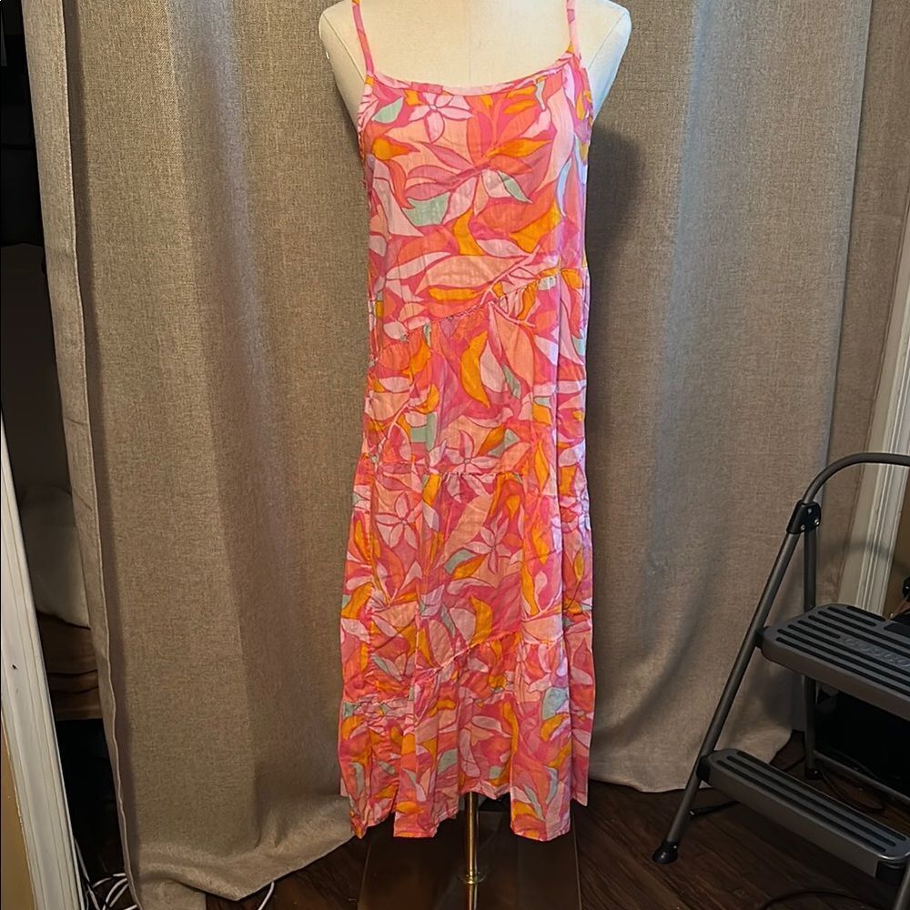 Floral Pink Spaghetti Strap SunDress